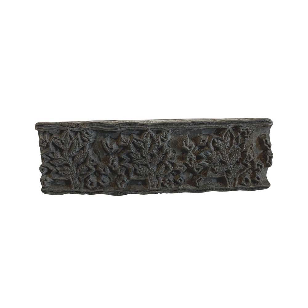 Antique‎ Carved Hand Printing Block Stamp Textile Vintage Wooden Floral Leaf